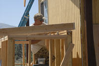 Martin Nailing the Battery Shack Roof